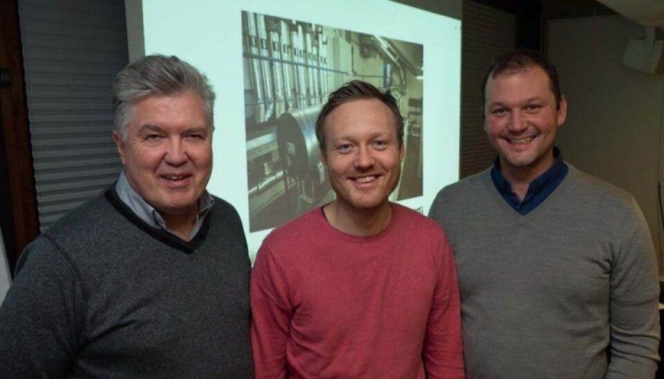 Tore Woll (fra venstre), Anders Aandahl og Eilif Dahle snakker varmt for biogass.