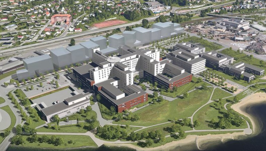 Illustrasjon av Nytt Drammen sykehus: LINK arkitektur, Ratio og Bølgeblikk Illustrasjon av Nytt Drammen sykehus: LINK arkitektur, Ratio og Bølgeblikk