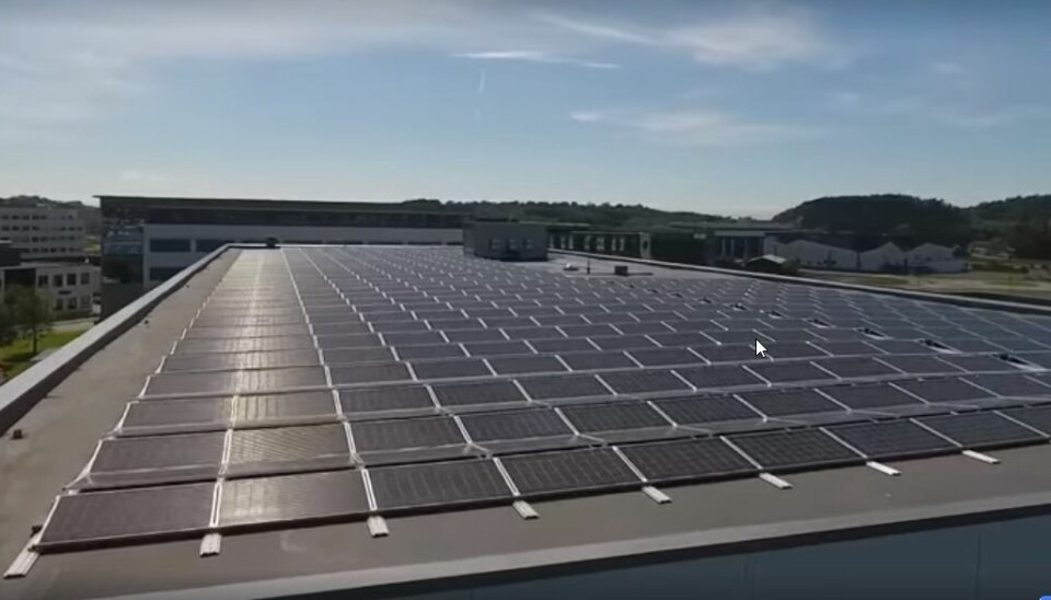 Det største solcelleanlegget på Forus er nå ferdig.