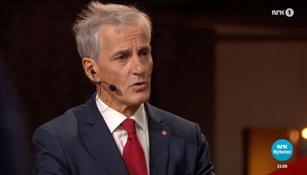 Ap-leder Jonas Gahr Støre trakk fram fjernvarme som lokalt klimatiltak under partilederdebatten på Arendalsuka mandag. (Skjermdump fra NRK) Ap-leder Jonas Gahr Støre trakk fram fjernvarme som lokalt klimatiltak under partilederdebatten på Arendalsuka mandag. (Skjermdump fra NRK)