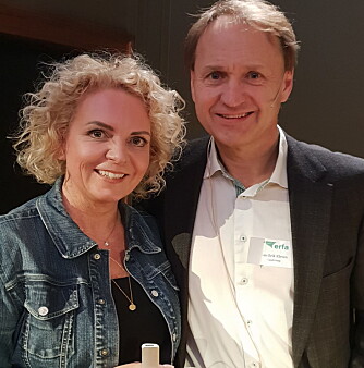 Fra ERFA 2019: Cecilie Thunem-Saanum ga deltakerne gode råd om tidsbruk i foredraget «Tid til alt». Her sammen med Camfils Jan-Erik Kleven. Fra ERFA 2019: Cecilie Thunem-Saanum ga deltakerne gode råd om tidsbruk i foredraget «Tid til alt». Her sammen med Camfils Jan-Erik Kleven.