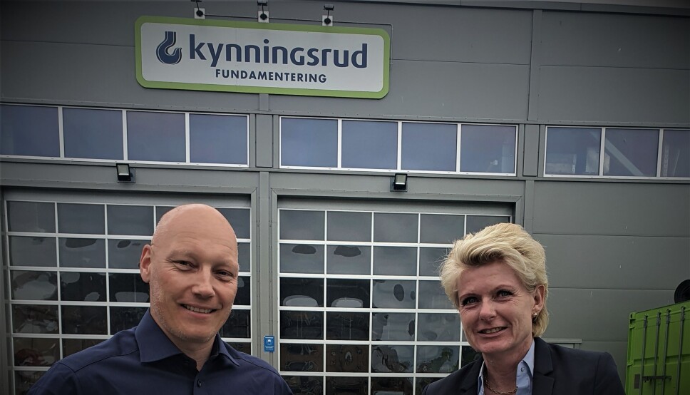 Daglig leder Dag Espen Båsum i Båsum Boring AS og daglig leder Hilde Anita Grandetrø i Båsum Boring Trøndelag AS tror på økt slagkraft når de to selskapene nå slår seg sammen, med Kynningsrud Fundamentering som hovedaksjonær.