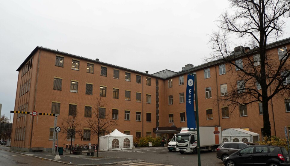 FRØS: Det var her i bygg 3 på Ullevål sykehus i Oslo at sprinkleranlegget på det kalde loftet frøs på to steder.