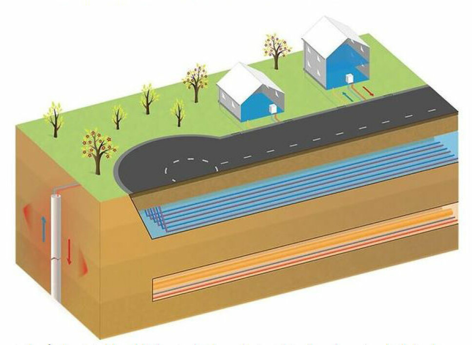 EFFEKTIVT: Veien har vanlig asfaltdekke, hvorfra vannet via tradisjonelle rennesteinsbrønner ledes til et stabilt bærelag med stor dreneringskapasitet, hvor det også finnes et jordvarmesystem.