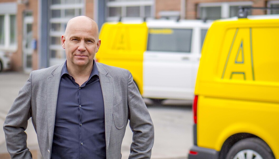 STILLER OPP: Torkil Skancke Hansen stiller opp på smitteverntiltakene for å holde byggeplassene åpne. STILLER OPP: Torkil Skancke Hansen stiller opp på smitteverntiltakene for å holde byggeplassene åpne.
