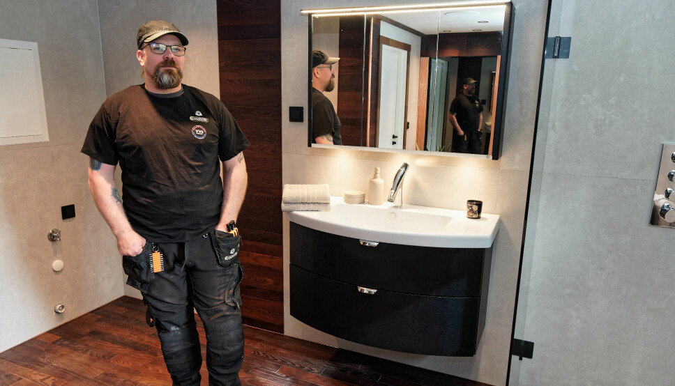SELVVALGT: Stian Sandberg har valgt de løsningene til sitt eget bad som han ikke får overtalt kundene til å bruke.