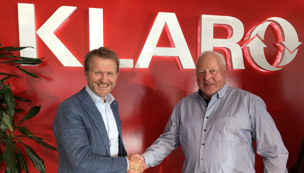 Gjennom oppkjøpet av Klaro tar den tekniske handelsbedriften Brødrene Dahl landsdekkende posisjon på avløpsrensing. Bilde tatt i anledning offentliggjøring av nyheten: CEO Lars Tendal (Brødrene Dahl) og gründer Bjørn Stiansen og ny daglig leder Øystein Vereide (Klaro) Gjennom oppkjøpet av Klaro tar den tekniske handelsbedriften Brødrene Dahl landsdekkende posisjon på avløpsrensing. Bilde tatt i anledning offentliggjøring av nyheten: CEO Lars Tendal (Brødrene Dahl) og gründer Bjørn Stiansen og ny daglig leder Øystein Vereide (Klaro)