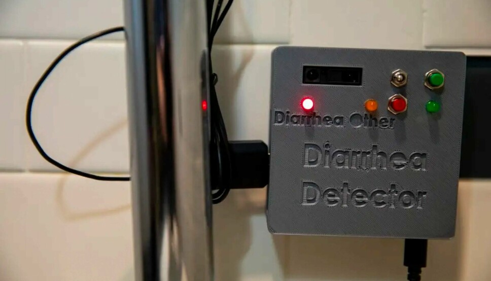 DIARÉDETEKTOR: En slik sensor vil forskerne plassere ut, i første omgang der faren er størst for kolera og andre farlige sykdommer med diaré som et symptom.