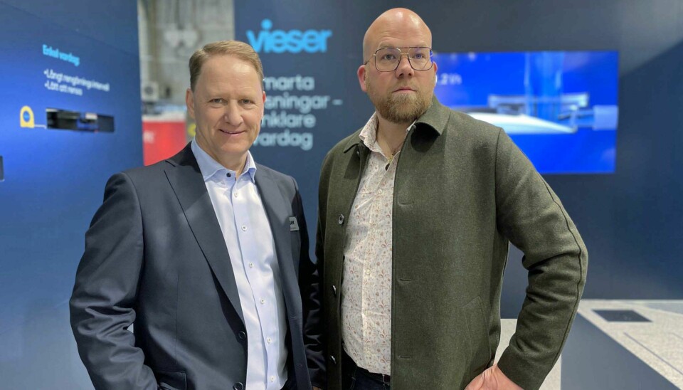 DELREPARERER: De satser på sensorer for å få til delreparasjoner – Jens Persson (til venstre) i Vieser og Niklas Wennström i Sluta Riv.