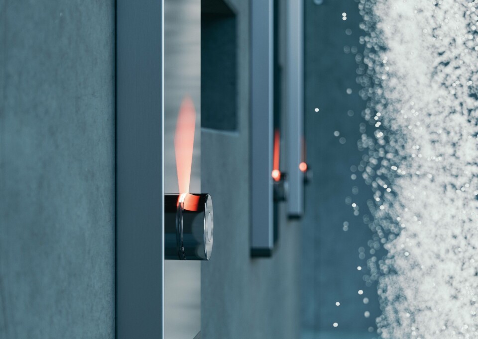 LED: Den elektroniske betjeningsenheten E-control bruker det røde, fiolett og blå LED-fargespekteret for å indikere valgt temperaturområde for brukeren.