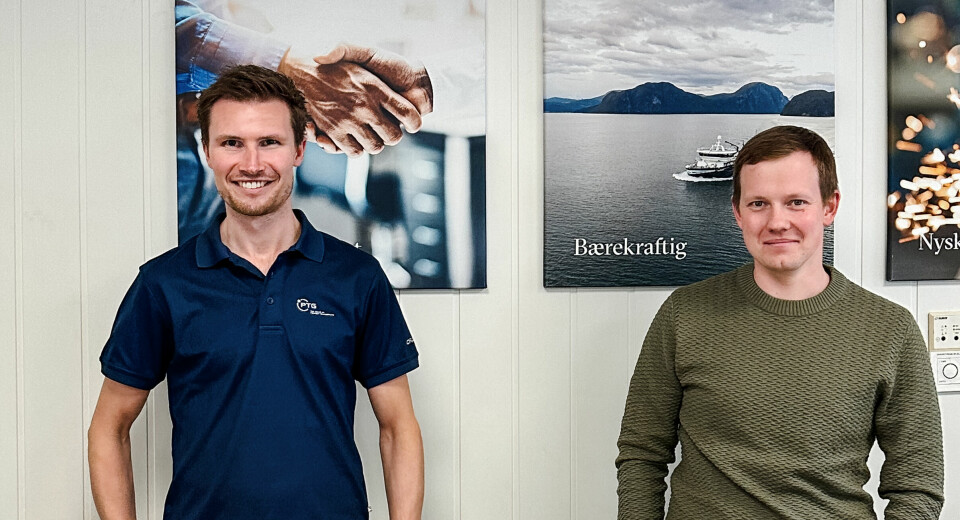 En del av teamet som sørger for å komplettere leveransen fra PTG til Glacio: til venstre, Martin Corneliussen, prosjektleder, og til høyre, Espen Holm Nøkland, montasjeleder.