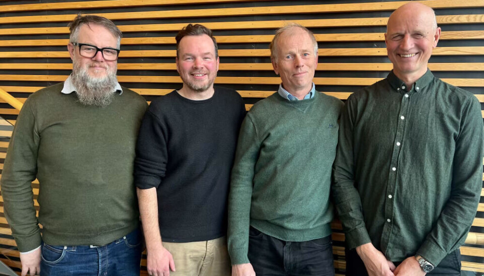 Sentrale personer i utviklingen av renseanlegget: Tormod Pedersen (Multiconsult), Kristian Enevold Henriksen (Envidan), Lars Hjermstad (Multiconsult) og Magnar Katla (Asplan Viak).