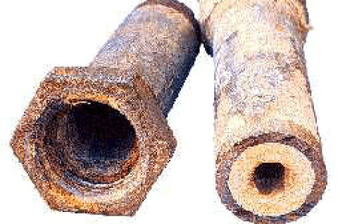 Rør før og etter rens.