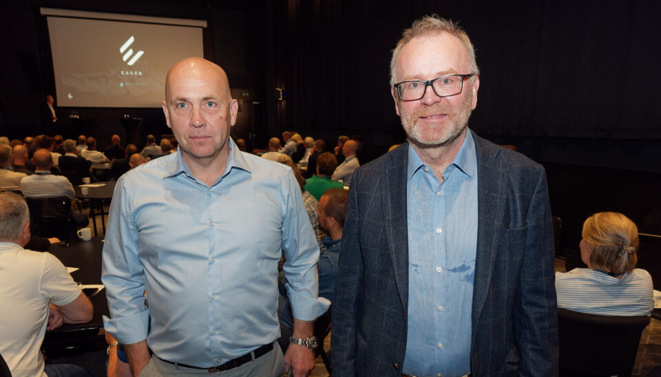ADVOKATMAT: Knut Gaaserud (til høyre) og Torkil Skancke Hansen kritiserer at advokatene kommer tidlig inn og at forholdet til hovedentreprenøren blir mer og mer formelt.