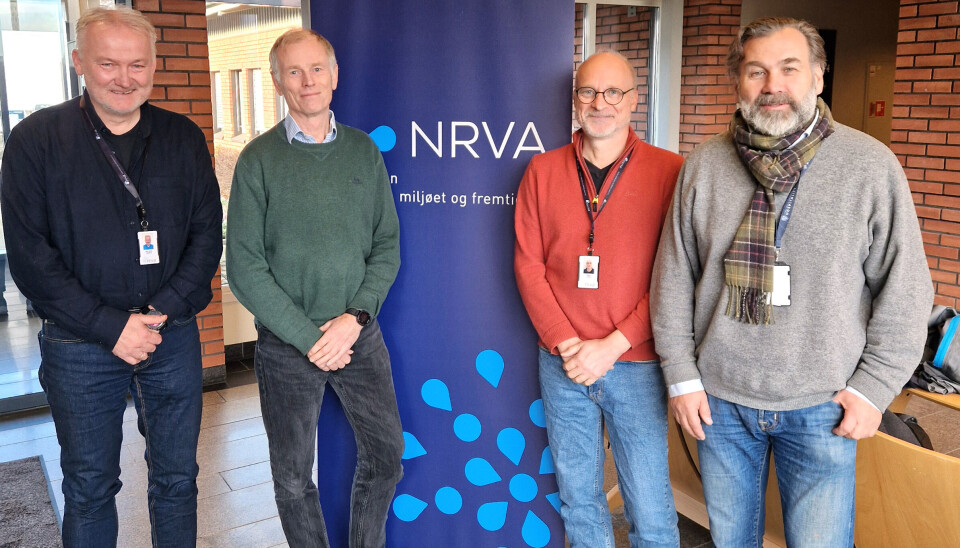Fv: Delprosjektleder Odd Arne Valberg - NRVA, oppdragsleder Lars Hjermstad - Multiconsult, prosjektleder Svein Forberg Liane – NRVA og oppdragsansvarlig Sigmund Tøien – Multiconsult.