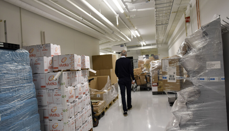 STORT AREAL: Bare salgsarealet i butikken har økt fra cirka 1.400 til cirka 1.800 kvadratmeter. Og her er mye mer enn det, som kunder aldri ser, som her fra kjelleren.