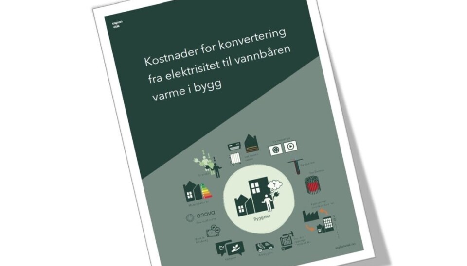 Enova har fått utarbeidet en rapport om potensial og kostnader for konvertering fra elektrisitet til vannbåren varme.