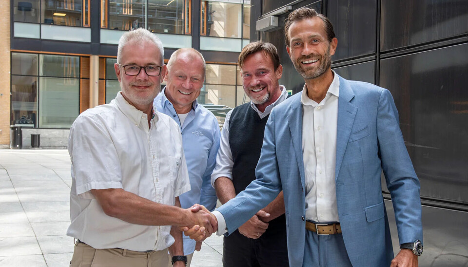 Bjørn Moen, daglig leder i VVP, Petter Vang, styreleder i VVP, Tor Strand Jacobsen, markedssjef VA/VVS i Byggtjeneste og Mikkel Nielsen, administrerende direktør i Byggtjeneste.