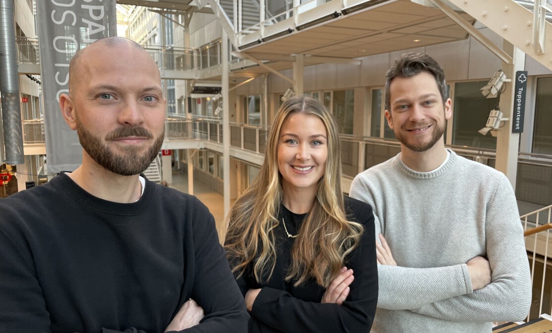 Fra venstre: Daglig leder Håvard Edvardsen, Markedssjef Nina Kringlen, CTO Lars Kristian Bremnes. Kobbr tidlig i 2023, 3 ansatte, nå teller Kobbr 8 ansatte.