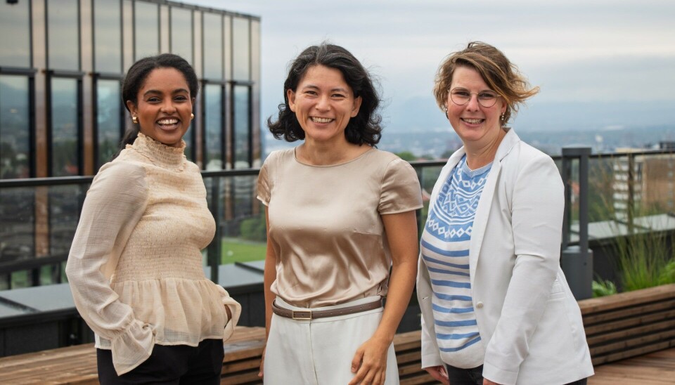 (f.v.) Rodas Tadese Sibahtu, Naomi Ichihara Røkkum og Anna-Lena Schomburg.