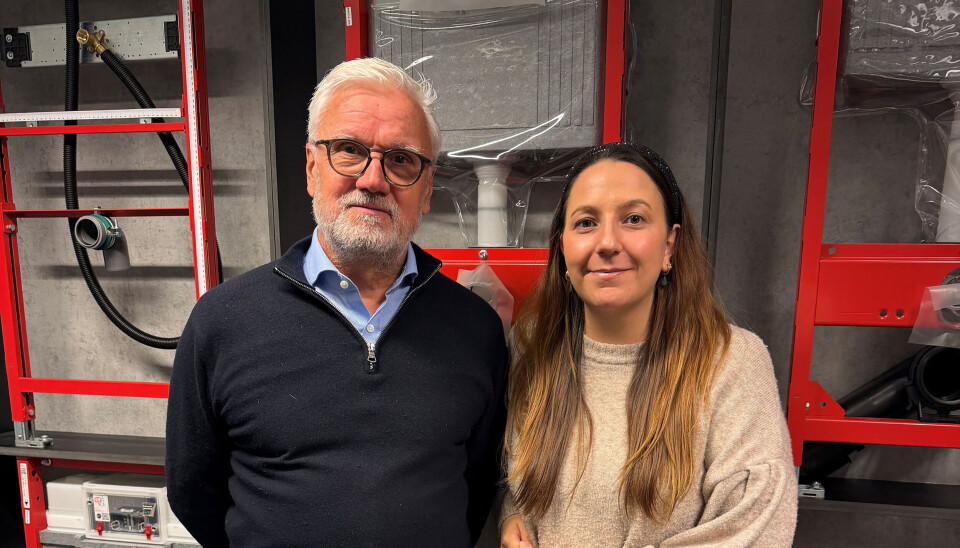 Geir Herdlevær, administrerende direktør i TECE Norge, sammen med sin nye markedsansvarlige.