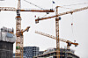 Illustrasjonsfoto Bjørvika, Oslo. Byggeplass, Deichmanske, Betong, Kraner, Heisekran.